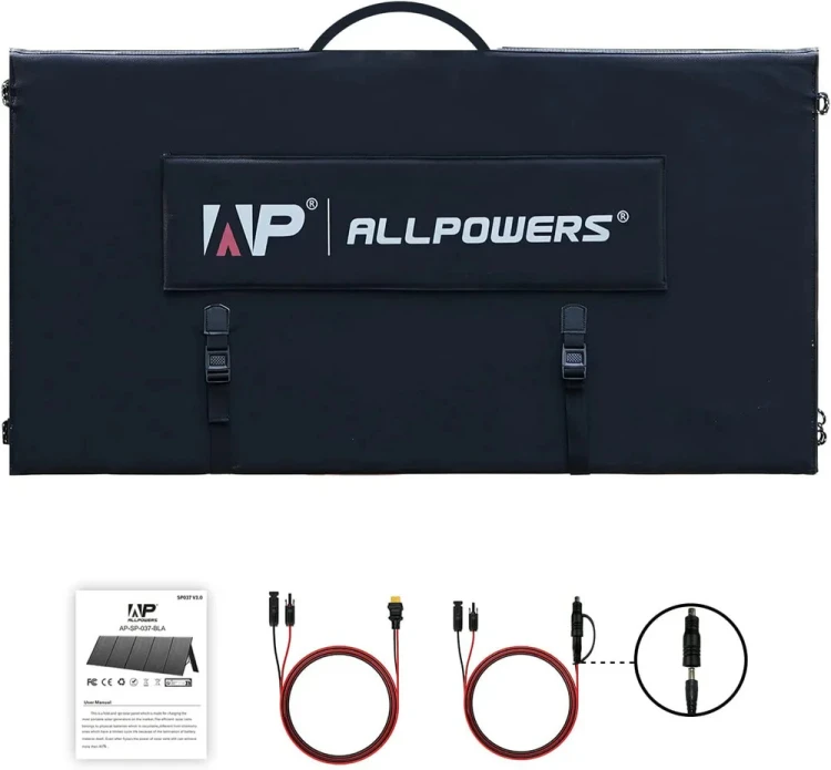 ALLPOWERS SP-037 400 W – składany, mobilny panel fotowoltaiczny do stacji zasilania, kampera, kempingu i zasilania awaryjnego.