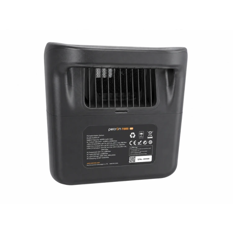 PECRON F1000LFP przenośna stacja zasilania 1500W 960Wh LiFePO4 – mobilne źródło energii z gniazdami AC, portami USB, DC i wyświetlaczem