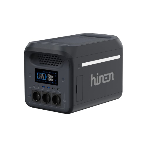 HINEN PS1800 – przenośna stacja zasilania 1800 W, 1229 Wh z akumulatorem LiFePO₄, czystą sinusoidą, szybkim ładowaniem, UPS oraz obsługą Wi-Fi i Bluetooth