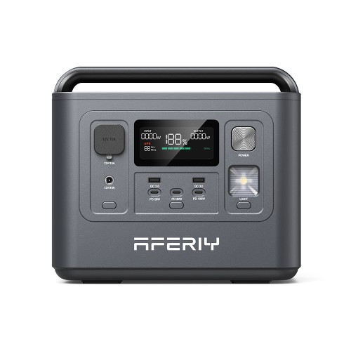 AFERIY P010 to kompaktowa przenośna stacja zasilania 800 W 512 Wh. Idealna do domu, podróży, kampera, kempingu i zasilania awaryjnego.