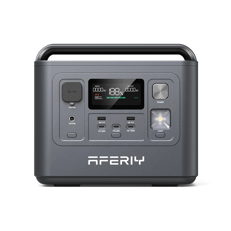 AFERIY P010 to kompaktowa przenośna stacja zasilania 800 W 512 Wh. Idealna do domu, podróży, kampera, kempingu i zasilania awaryjnego.