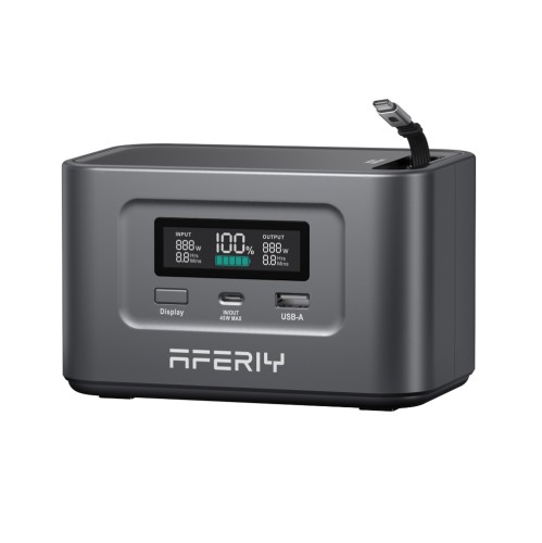 AFERIY Nomad400 P040 – przenośna stacja zasilania 400 W 256 Wh, kompaktowy power station do kampera, podróży, biwaku, pracy w terenie i awaryjnego zasilania domu