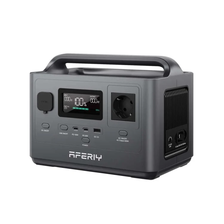 AFERIY Nomad400 P040 – przenośna stacja zasilania 400 W 256 Wh, kompaktowy power station do kampera, podróży, biwaku, pracy w terenie i awaryjnego zasilania domu