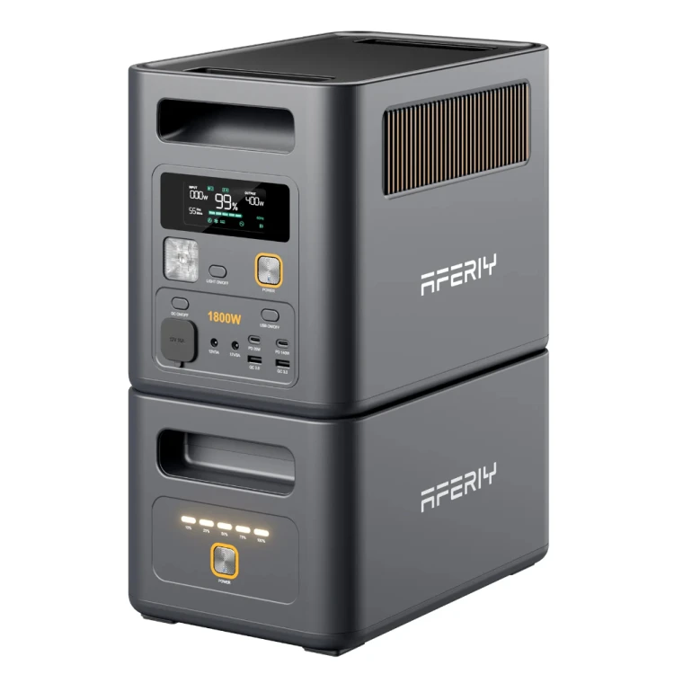 AFERIY P180-B to akumulator rozszerzający 1024 Wh do stacji Nomad1800 Pro. Zwiększa pojemność zestawu i wydłuża czas zasilania w domu, kamperze i podróży.