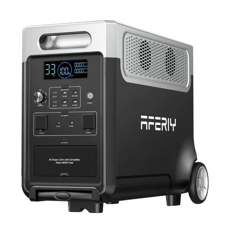 AFERIY Haven3600 P310 – przenośna stacja zasilania o mocy 3600W i pojemności 3840Wh, przeznaczona do zasilania urządzeń domowych, elektronarzędzi, sprzętu w kamperze oraz jako awaryjne źródło energii.
