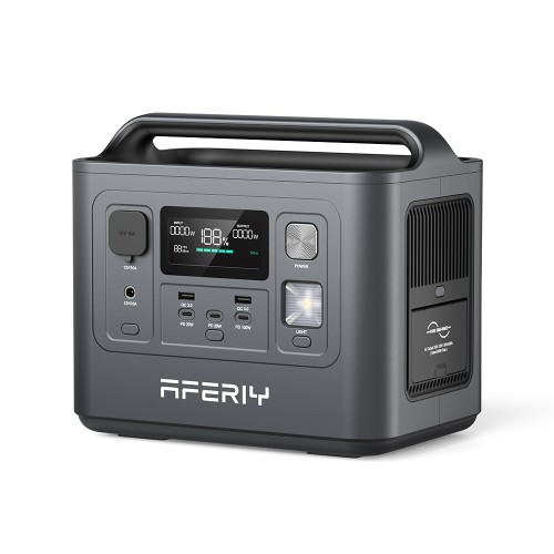 AFERIY P010 to kompaktowa przenośna stacja zasilania 800 W 512 Wh. Idealna do domu, podróży, kampera, kempingu i zasilania awaryjnego.