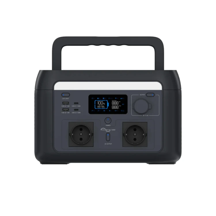 HINEN PS1000 1000 W 614 Wh – przenośna stacja zasilania LiFePO4 z szybkim ładowaniem 1,5 h, UPS 10 ms i ładowaniem solarnym do 400 W, do domu, kampera i podróży.