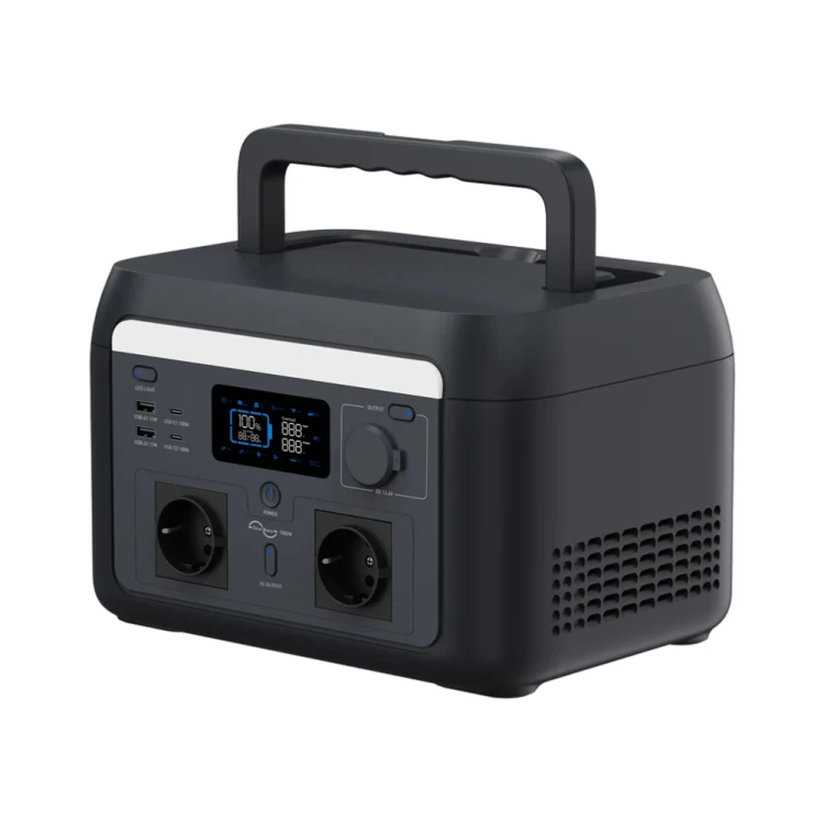 HINEN PS1000 1000 W 614 Wh – przenośna stacja zasilania LiFePO4 z szybkim ładowaniem 1,5 h, UPS 10 ms i ładowaniem solarnym do 400 W, do domu, kampera i podróży.