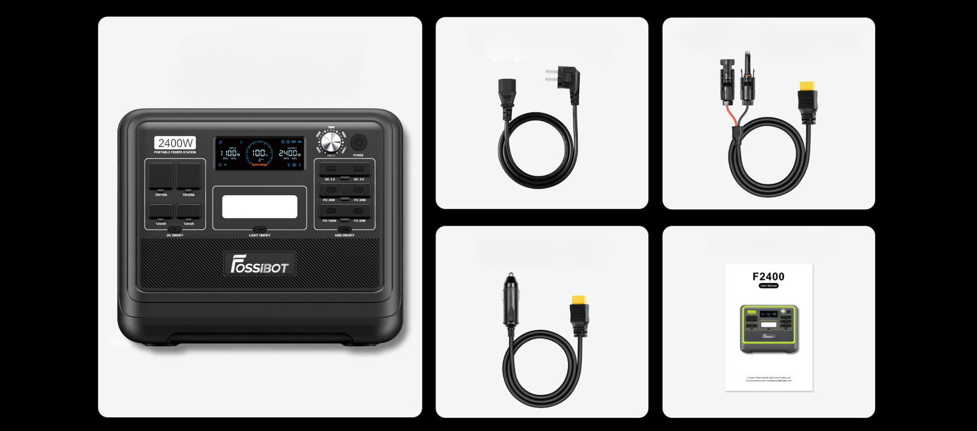 FOSSiBOT F2400 BLACK – zawartość zestawu