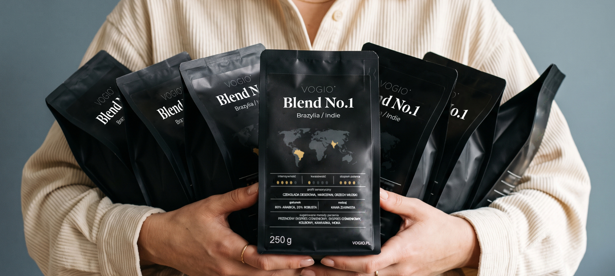 VOGIO Blend No.1 – fotografia lifestyle kawy ziarnistej