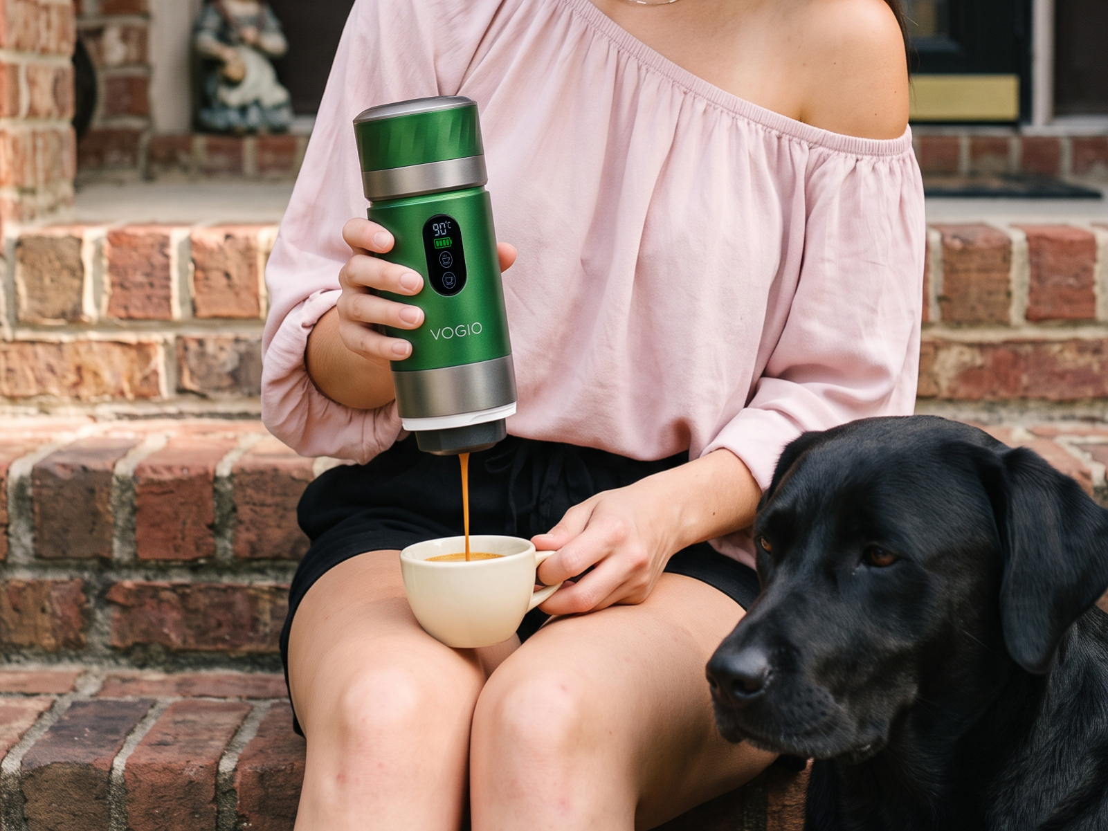 Przygotowywanie espresso z VOGIO ToGo K3 Plus – wariant zielonego